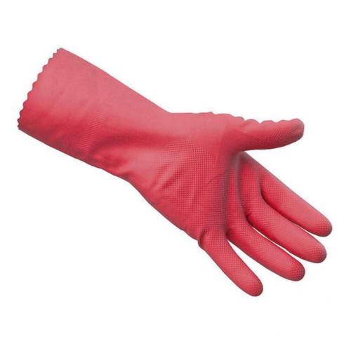 Rubber Gloves Medium Weight             Small - Red